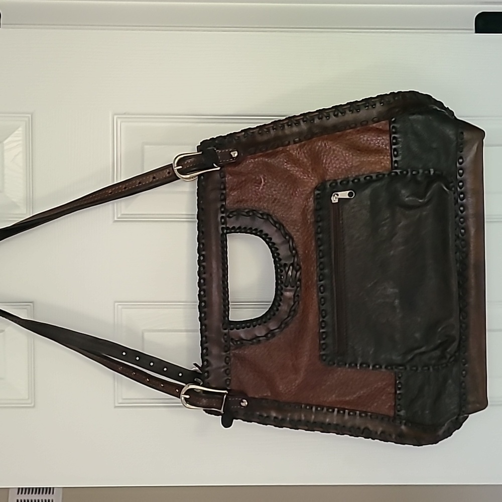 Hand-made leather hand bag